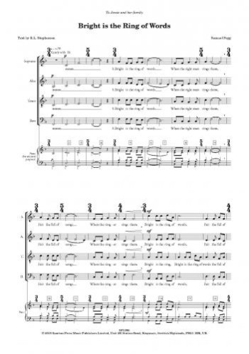 Bright Is The Ring Of Words (SATB And Organ) (Sam Pegg)