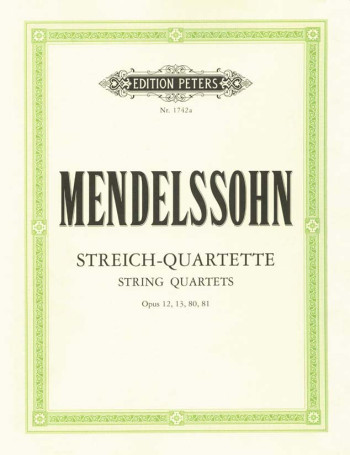String Quartets: Opus 12 13 80 & 81: Parts Only (Peters)