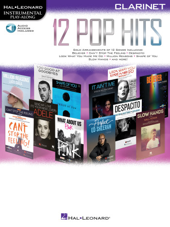 Instrumental Play-Along 12 Pop Hits: Clarinet  (Book/Online Audio)
