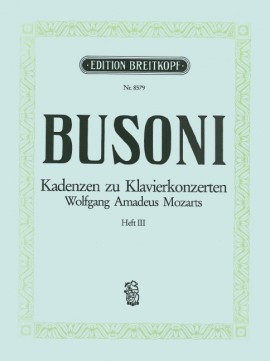 Cadenzas For W. A. Mozart's Piano Concertos Vol.3 (Breitkopf)