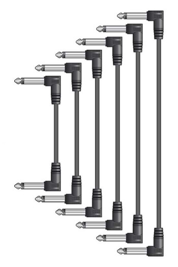 Lead: Cable: Chord Patch Lead: 0.5M: Set Of 6 Black