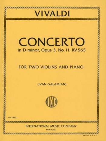Violin Concerto D Minor Op.3/11: Rv565: 2 Violins & Piano  (IMC)