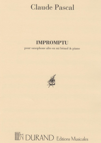 Impromptu For Alto Saxophone & Piano (Durand)