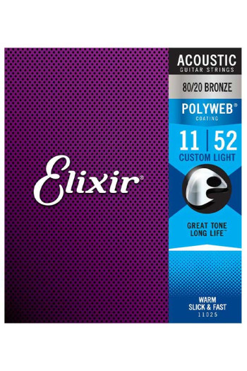 Elixir Acoustic Guitar Polyweb Custom Light 11-52