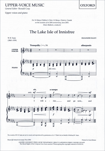 The Lake Isle Of Innisfree: Vocal SSA (OUP)
