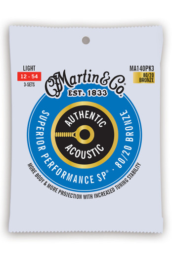 Martin MA140PK3 Acoustic Guitar Authentic Bronze Light 12-54 - 3 Pack
