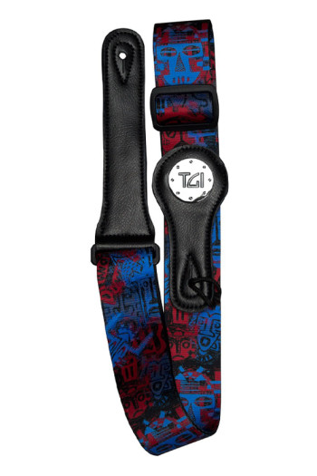 TGI Guitar Strap - Tribal Mask Blue