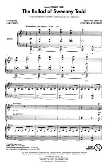 The Ballad Of Sweeney Todd: Vocal SAB