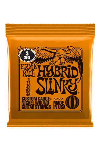 Ernie Ball Electric Guitar 3222 Hybrid Slinky 9-46  (3 Pack)