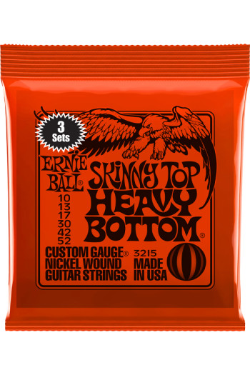 Ernie Ball Electric Guitar 3215 Skinny Top / Heavy Bottom 10-52  (3 Pack)