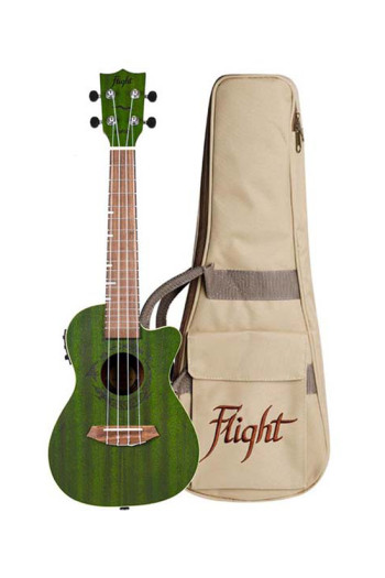 Flight DUC380 CEQ Electro Acoustic Gemstone Jade Concert Ukulele