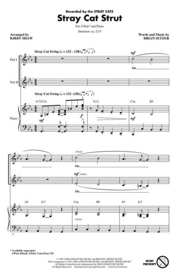 Stray Cat Strut: 2-Part Choir  Arr K Shaw