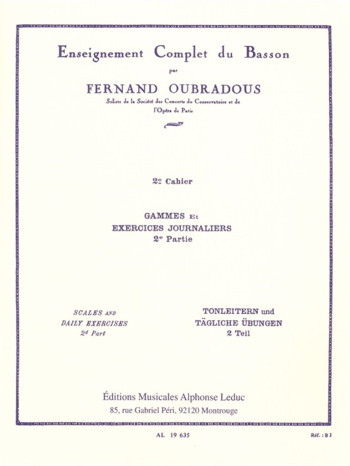Complete Method For Bassoon: Vol 2: Tutor (Oubradous) (Leduc)