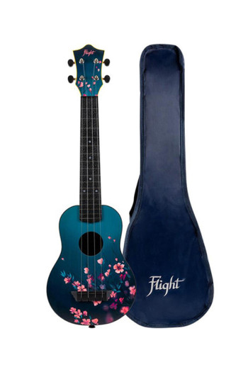 Flight TUSL32SAK Cherry Blossom ABS Long Neck Travel Soprano Ukulele
