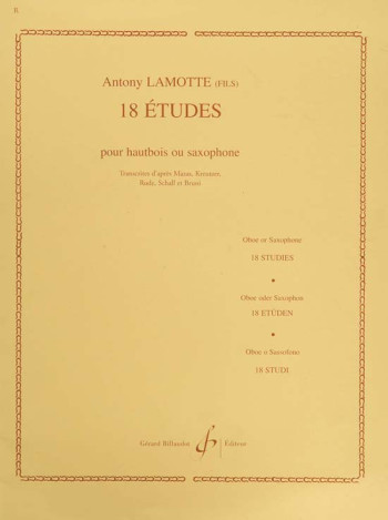 18 Etudes D'Apres Mazas..  Oboe