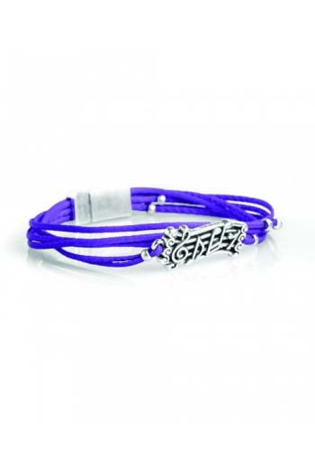 Purple Music Score Small Leather Bracelet