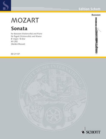 Sonata In Bb Major Kv292: Cello Or Bassoon & Piano (Schott)