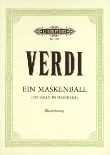 Un Ballo In Maschera Opera Vocal Score (Peters)