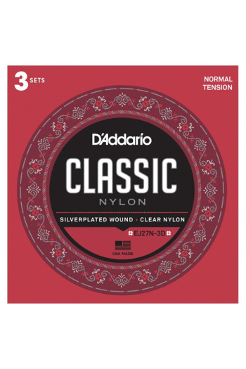D'Addario Classical Guitar Classic Nylon Normal Tension - 3 Pack