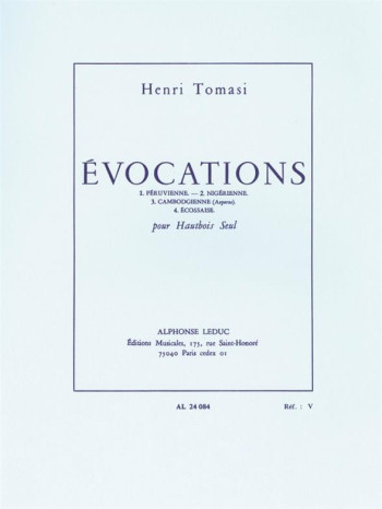 Evocations For Solo Oboe (Leduc)
