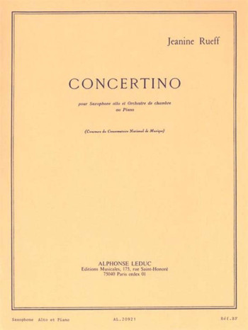 Concertino For Alto Saxophone & Piano Op. 17 (Leduc )