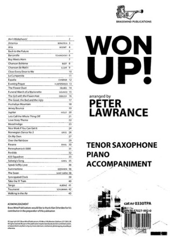 Won Up! Tenor Sax: Piano Accompaniment Only (Brasswind)