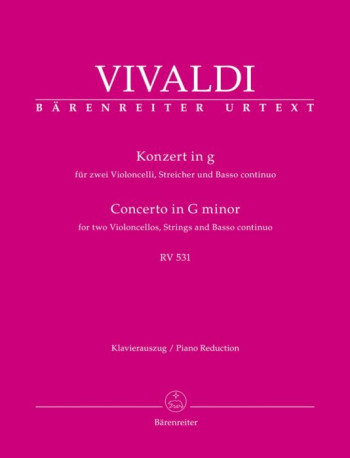 Concerto G Minor RV531:  2 Cellos & Piano (Barenreiter)
