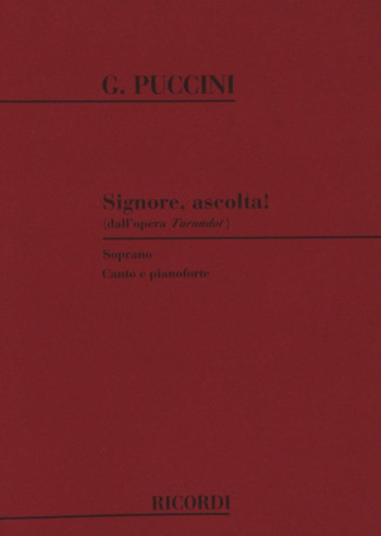 Turandot:  Signore Ascolta: Voice And Piano (Ricordi)