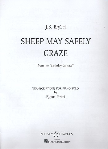 Sheep May Safely Graze: Piano  (B&H)