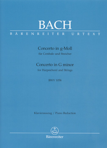 Concerto For Harpsichord And Strings In G Minor BWV 1058 Piano Reduction  (Barenreiter)