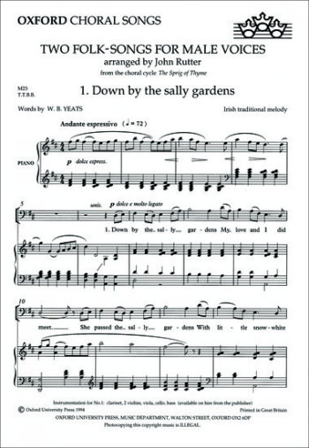 Two folk-songs for male voices from The Sprig of Thyme