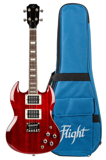 Flight Pioneer Cherry Red Electric Tenor Ukulele