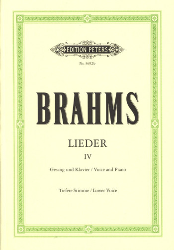 Lieder: Complete Songs Vol.4 Medium Or Low Voice And Piano (Peters)