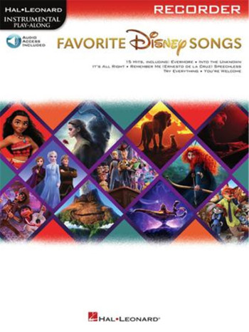 Instrumental Play-Along: Favorite Disney Songs Recorder Book And Audio Online