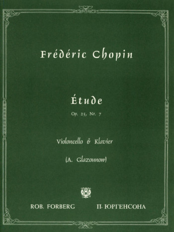 Etude Op.25 No.7: Cello & Piano (Glasunov)