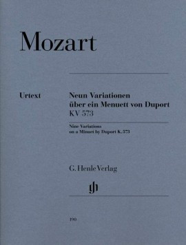 9 Variations On A Minuet By Duport Kv573: Piano (Henle)
