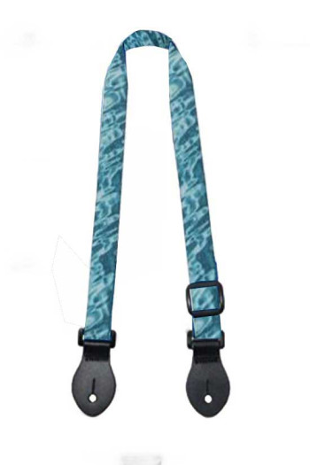 Ukulele Strap Nylon Webbing LG 1" Water - Button End