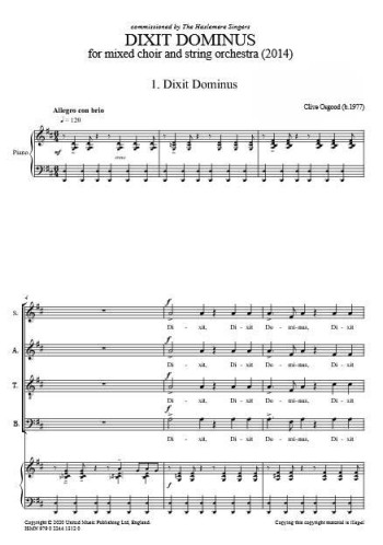 Dixit Dominus: Vocal Score (UMP)