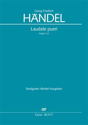 Laudate Pueri HWV237: Vocal Score (Carus)