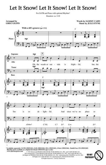Let It Snow! Let It Snow! Let It Snow! Vocal Satb