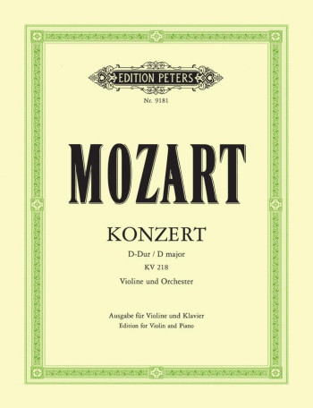 Concerto D Major No.4 K218: Violin and Piano (Peters)