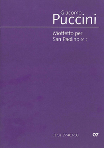 Mottetto Per San Paolino: Vocal Score (Carus)