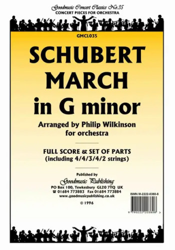 Concert Classic Series: Schubert: March In  G Minor: String Orchestra: Sc&pts