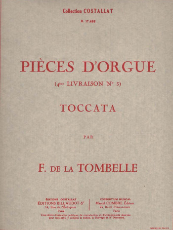 Pieces Dorgue: Op.23 Book 4 No.3 Toccata: Organ