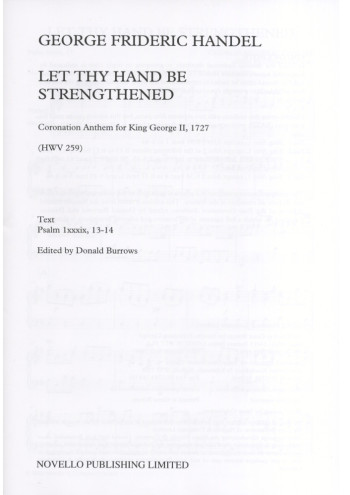 Let Thy Hand Be Strengthened: Vocal Score: SATB