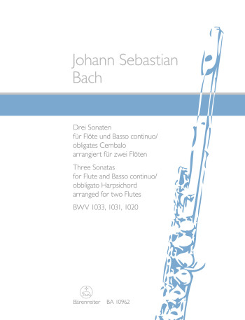 Three Sonatas For Flute Duet BWV 1033, 1031, 1020  (Barenreiter)