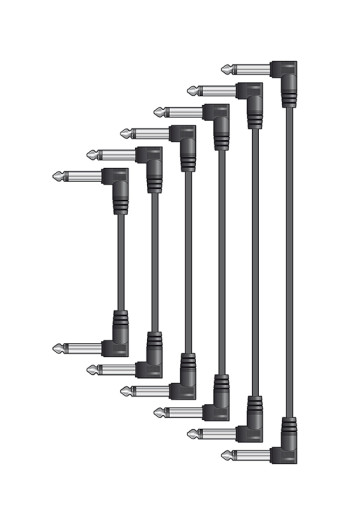 Lead: Cable: Chord Patch Lead: 15cm: Set Of 6 Black