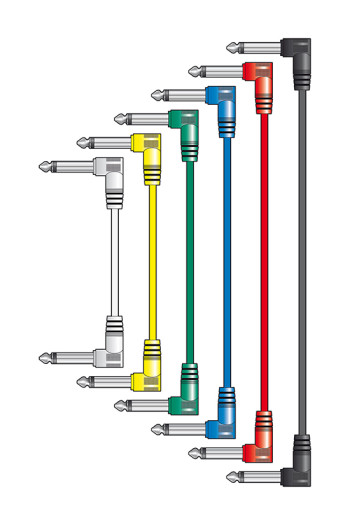 Lead: Cable: Chord Patch Lead: 15cm: Set Of 6 Coloured