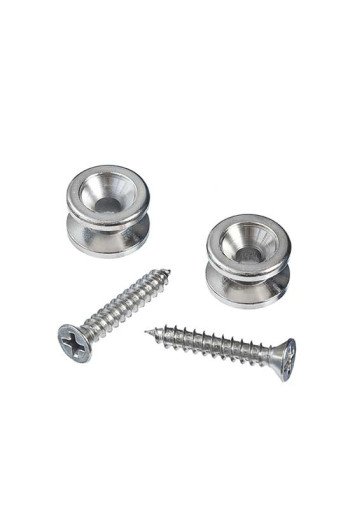 D'Addario Solid Brass End Pins - Chrome (Pair)
