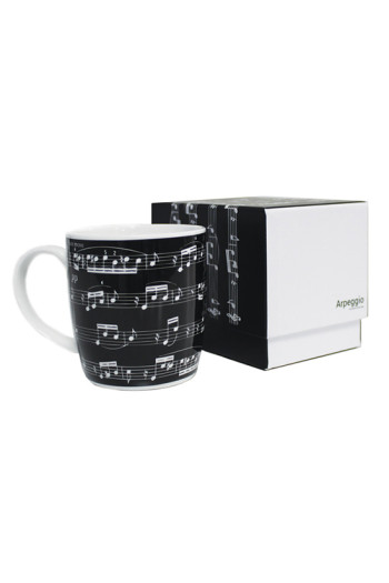 Notes Bone China Boxed Mug Arpeggio Black  (Boxed)